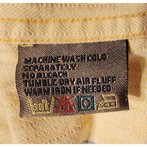 Roper Button Front Shirt Long Sleeve Yellow Blue Stripe Mens Sz X-Large Western - Picture 7 of 7